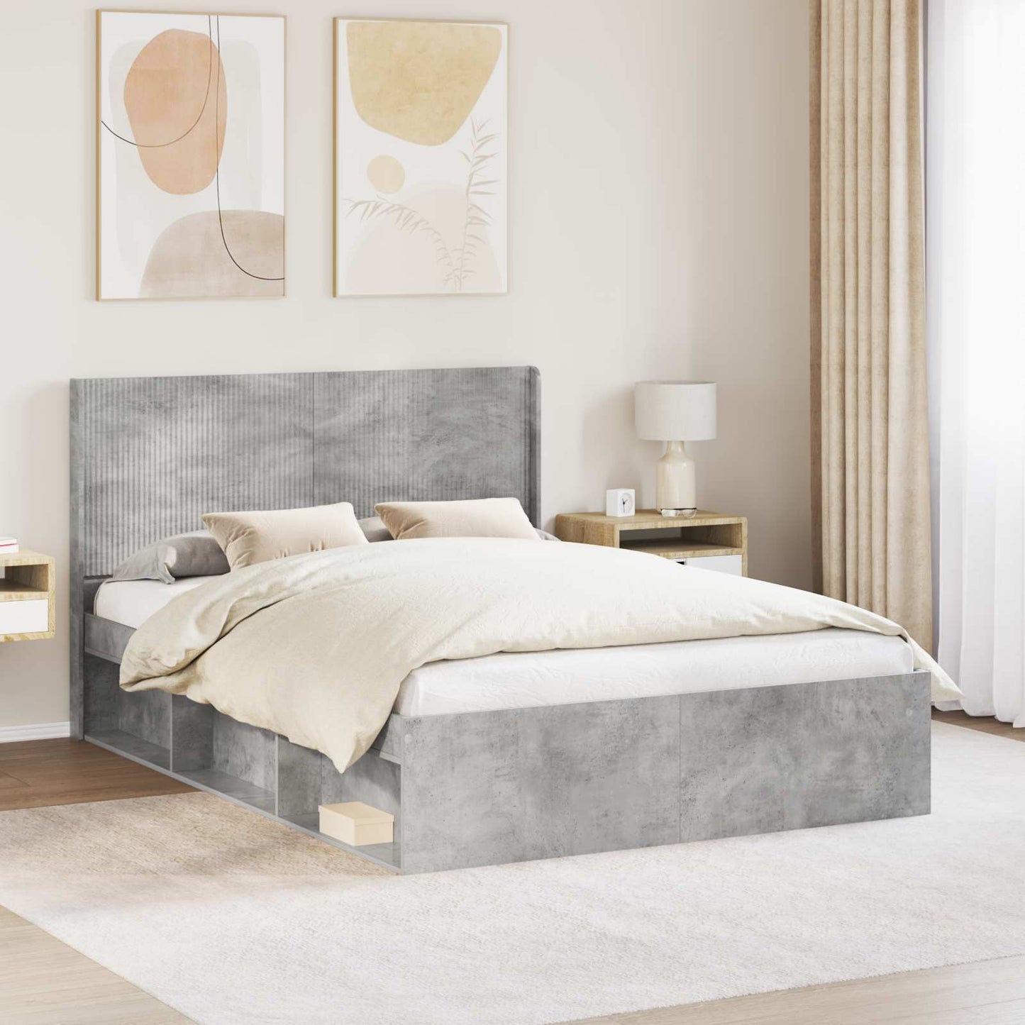 vidaXL Headboard Concrete Grey Engineered Wood