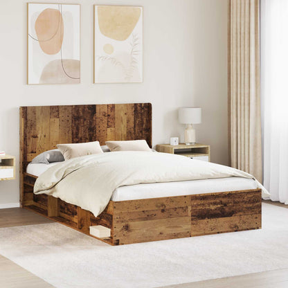 vidaXL Headboard Old Wood Engineered Wood