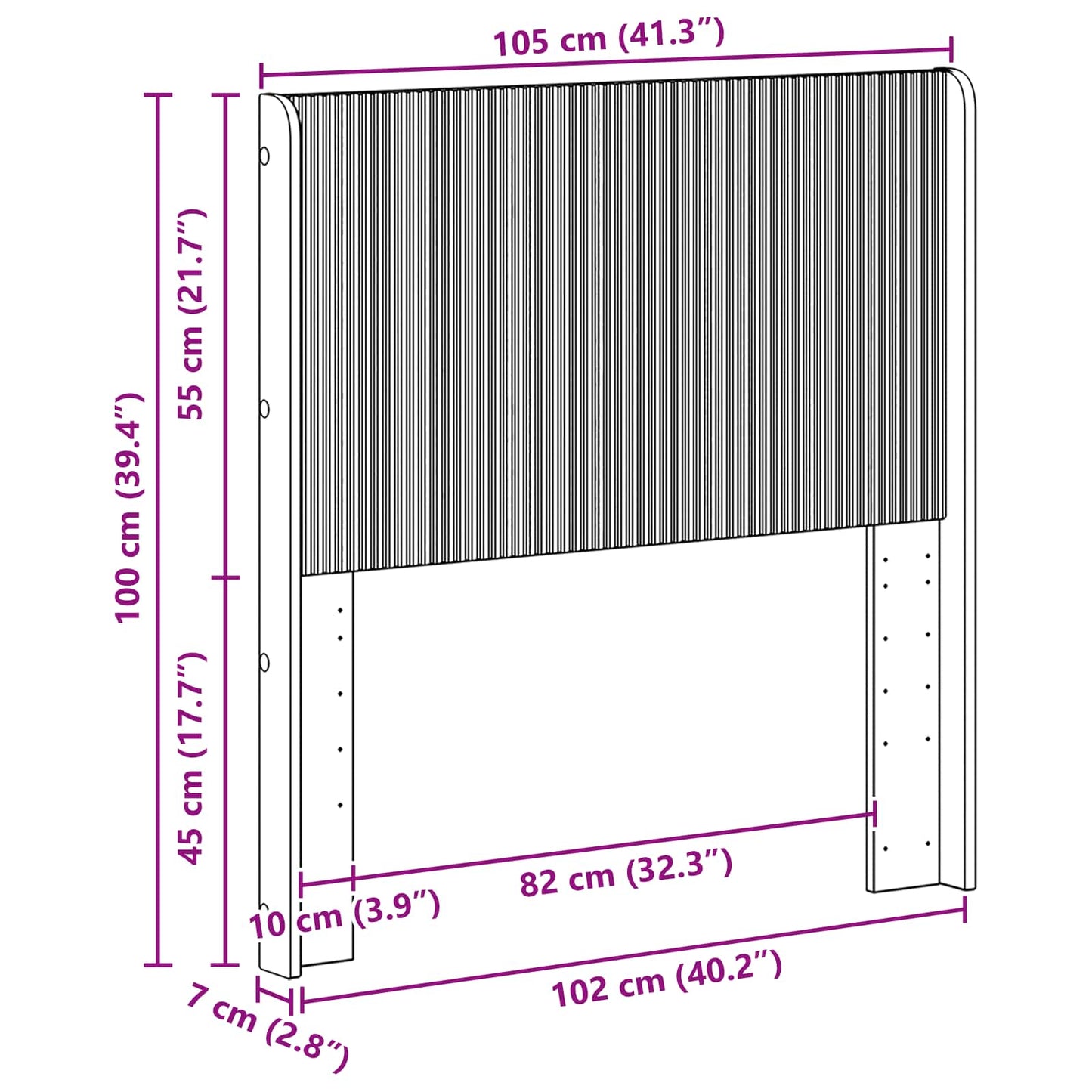 vidaXL Headboard Black Engineered Wood