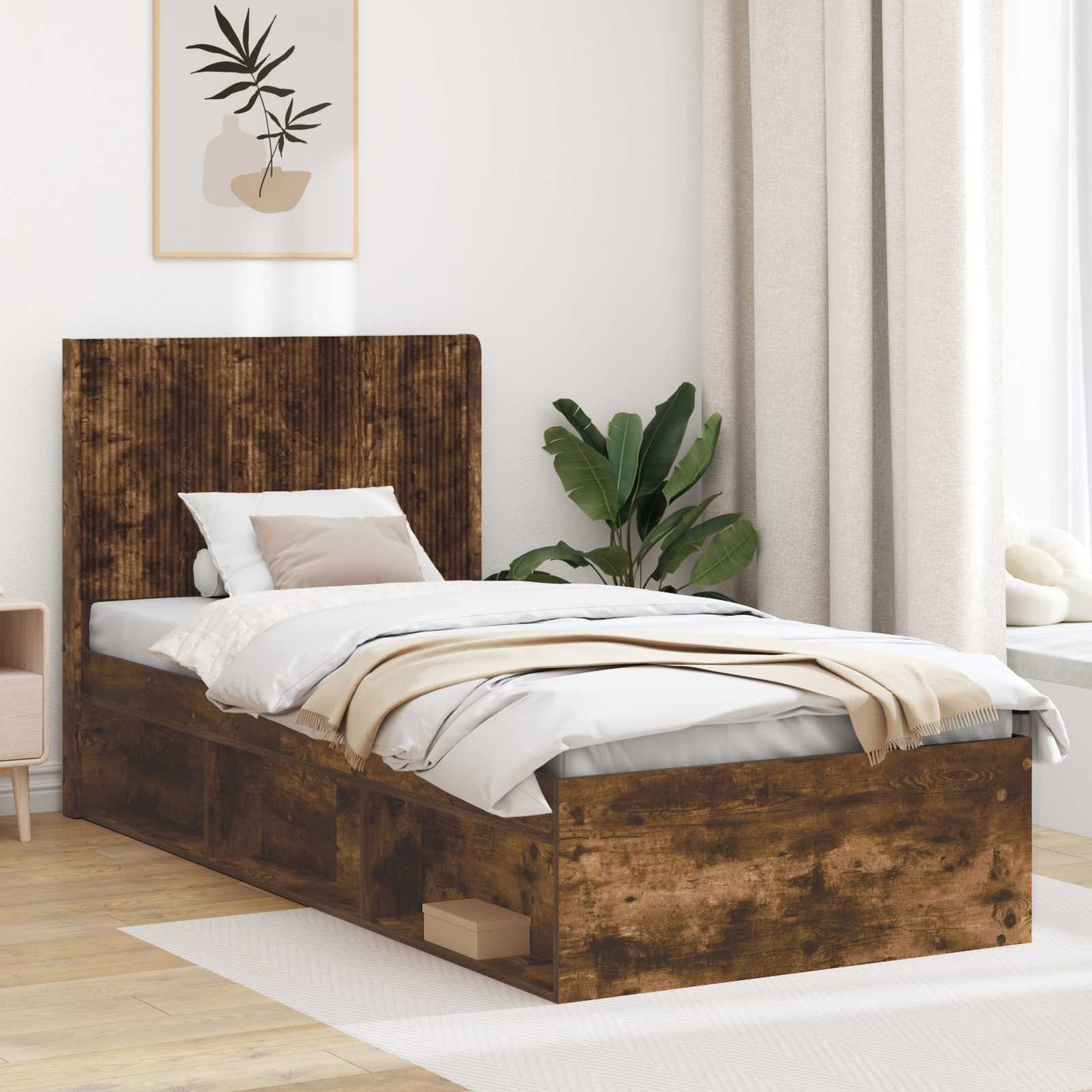 vidaXL Headboard Smoked Oak Engineered Wood