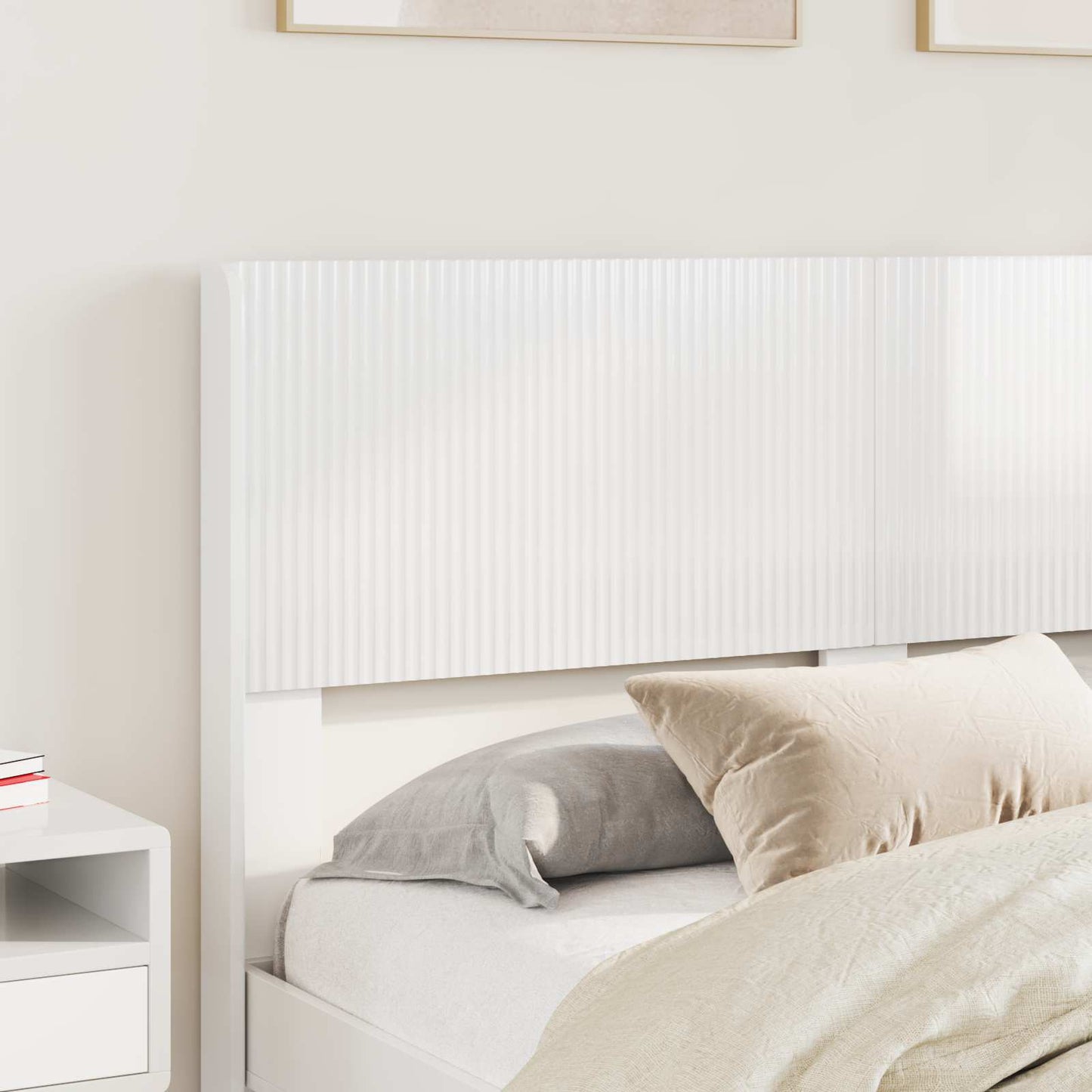 vidaXL Headboard High Gloss White PB