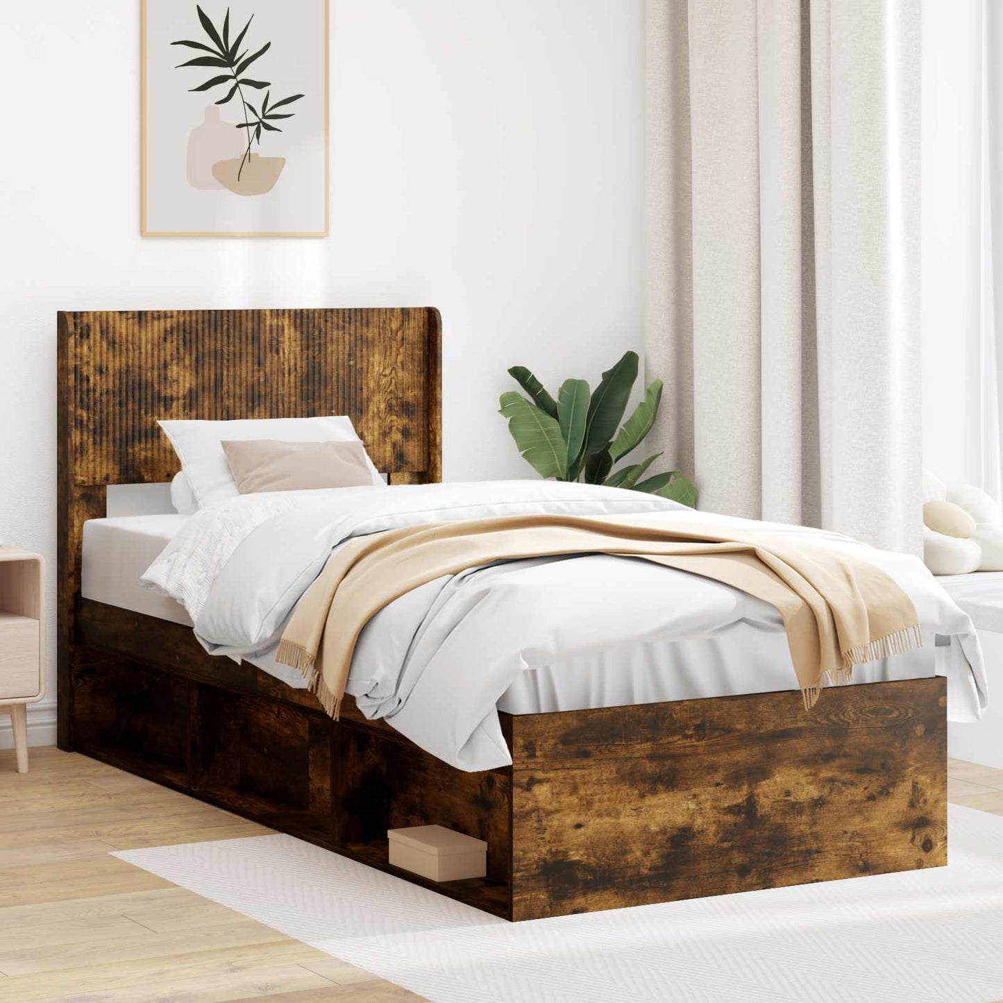 vidaXL Headboard Smoked Oak PB