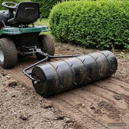 vidaXL Garden Lawn Roller Pull with Aerator Clamps Ø 30 x 90 cm Steel