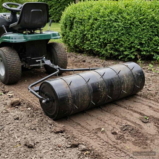 vidaXL Garden Lawn Roller Pull with Aerator Clamps Ø 30 x 90 cm Steel