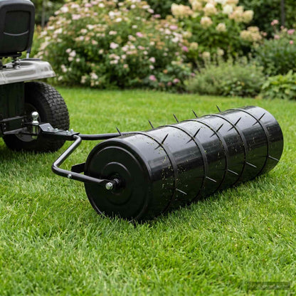 vidaXL Garden Lawn Roller Pull with Aerator Clamps Ø 30 x 90 cm Steel