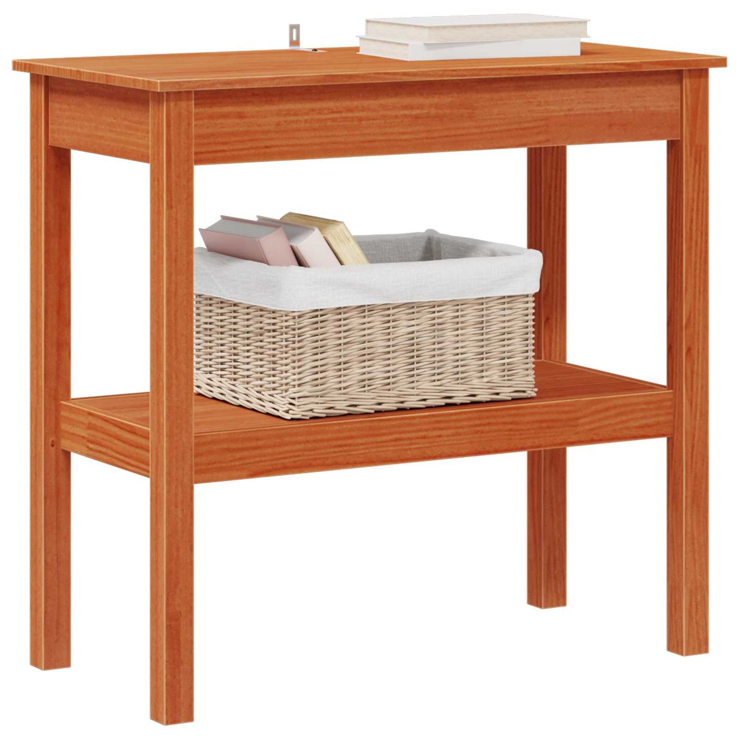 vidaXL Console Table Wax Brown 80 x 40 x 75 cm Solid Pine Wood