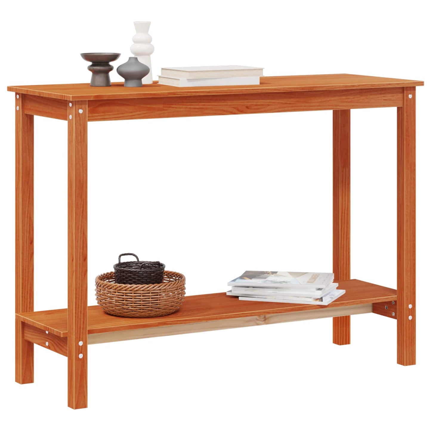 vidaXL Console Table Wax Brown 110 x 40 x 80 cm Solid Pine Wood