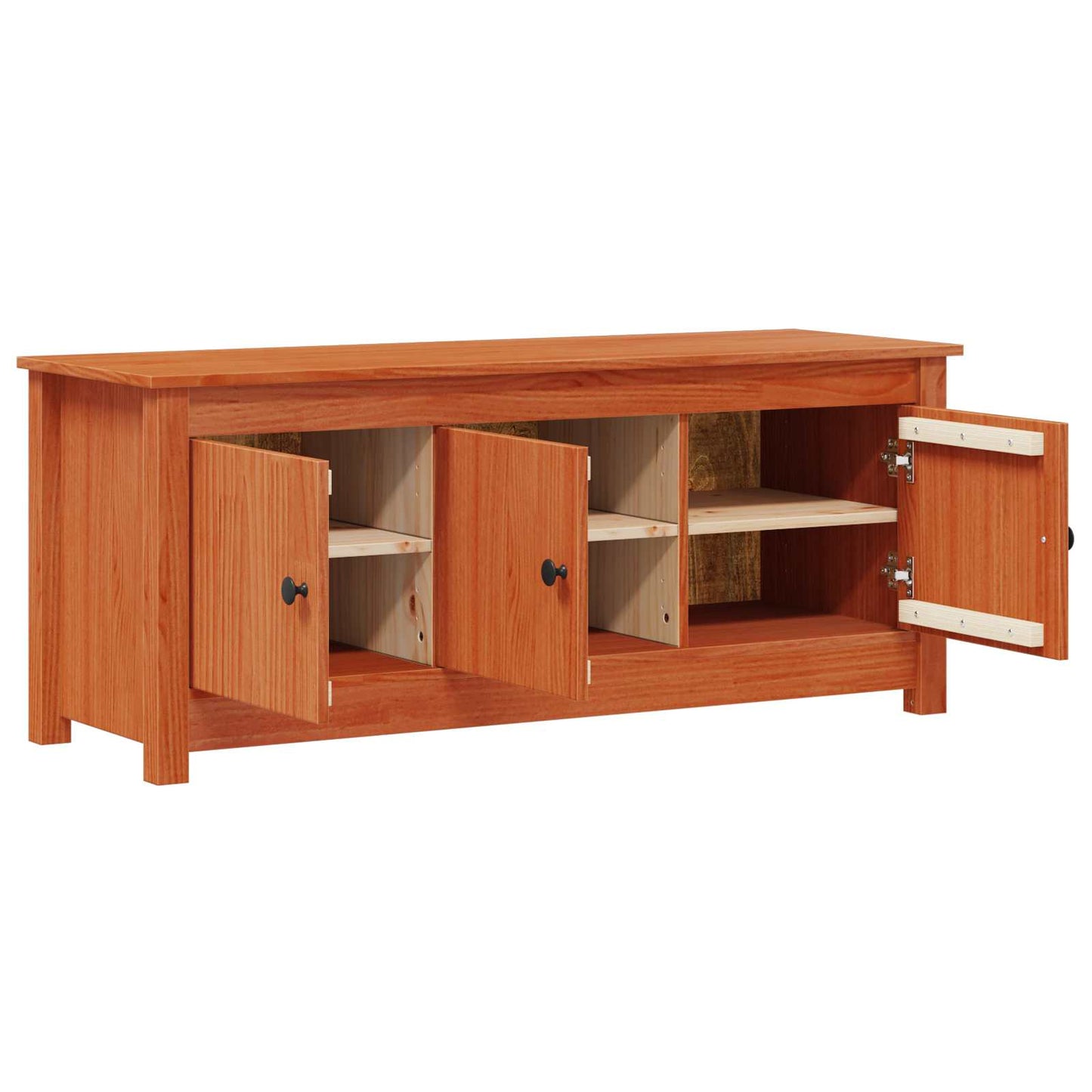 vidaXL Shoe Cabinet Wax Brown 110 x 38 x 45.5 cm Solid Pine Wood