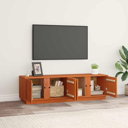 vidaXL TV Cabinet Wax Brown 140 x 40 x 40 cm Solid Pine Wood