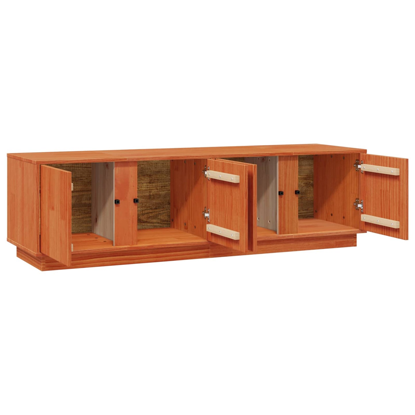 vidaXL TV Cabinet Wax Brown 140 x 40 x 40 cm Solid Pine Wood