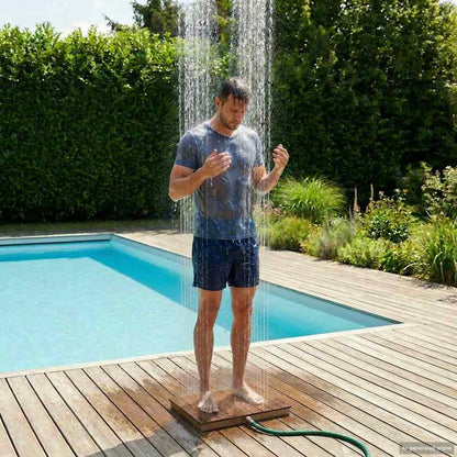 vidaXL Garden Floor Shower WPC and Stainless Steel 201 Brown
