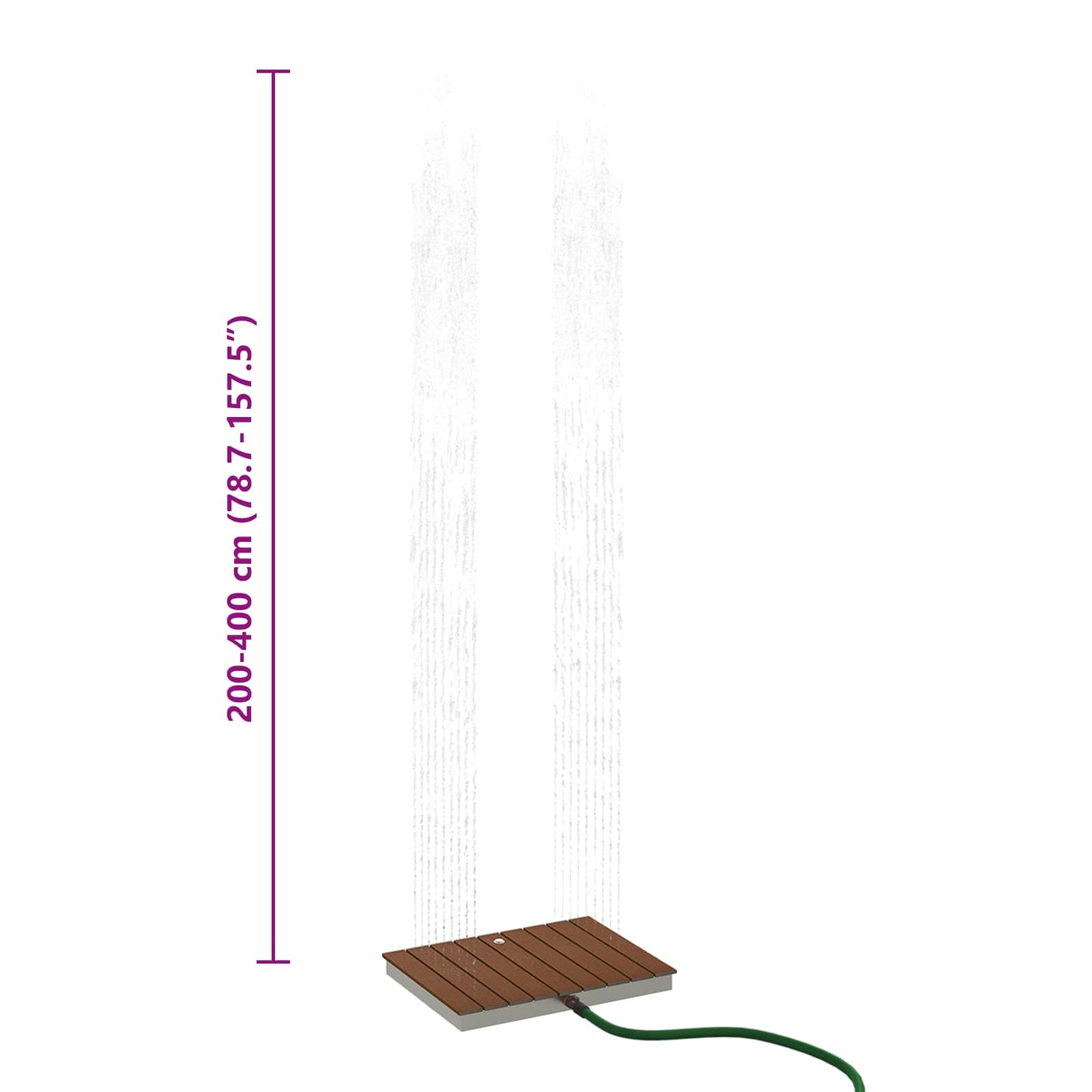 vidaXL Garden Floor Shower WPC and Stainless Steel 201 Brown