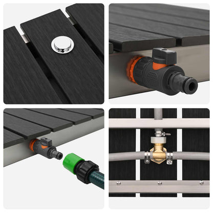 vidaXL Garden Floor Shower WPC and Stainless Steel 201 Anthracite