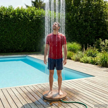 vidaXL Garden Floor Shower WPC and Stainless Steel 201 Brown
