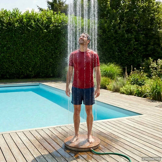 vidaXL Garden Floor Shower WPC and Stainless Steel 201 Brown