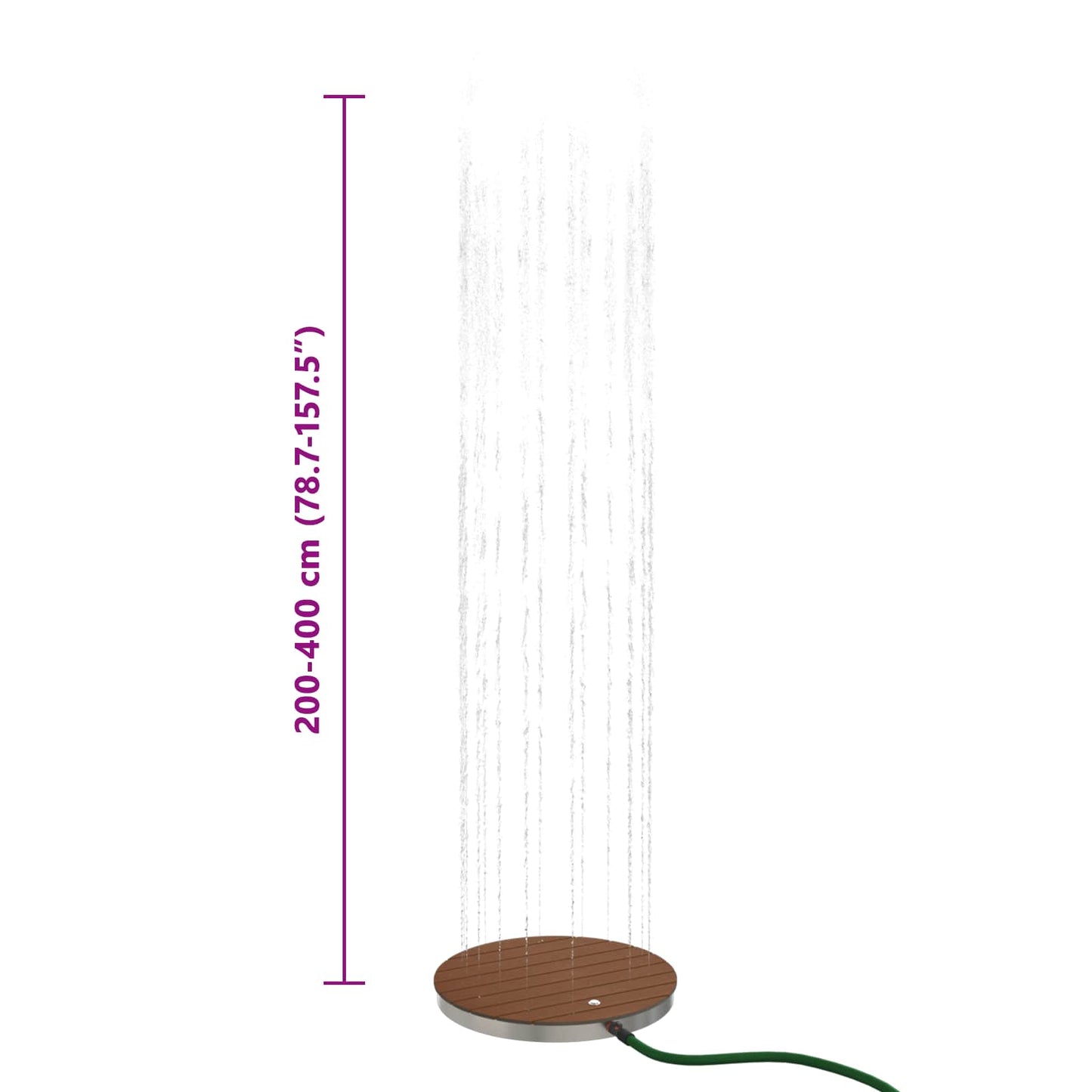 vidaXL Garden Floor Shower WPC and Stainless Steel 201 Brown