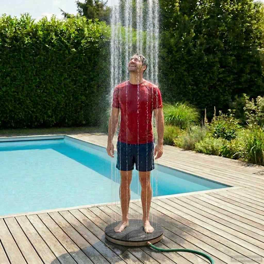 vidaXL Garden Floor Shower WPC and Stainless Steel 201 Anthracite