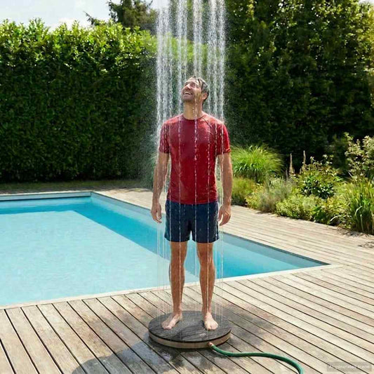 vidaXL Garden Floor Shower WPC and Stainless Steel 201 Anthracite