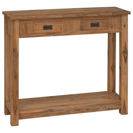vidaXL Console Table Natural 90 x 30 x 80 cm Solid Teak Wood
