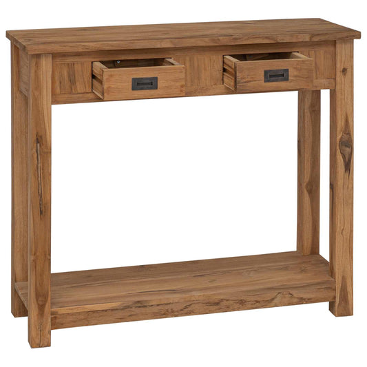 vidaXL Console Table Natural 90 x 30 x 80 cm Solid Teak Wood