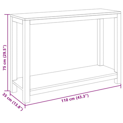 vidaXL Console Table Natural 110 x 35 x 75 cm Solid Teak Wood