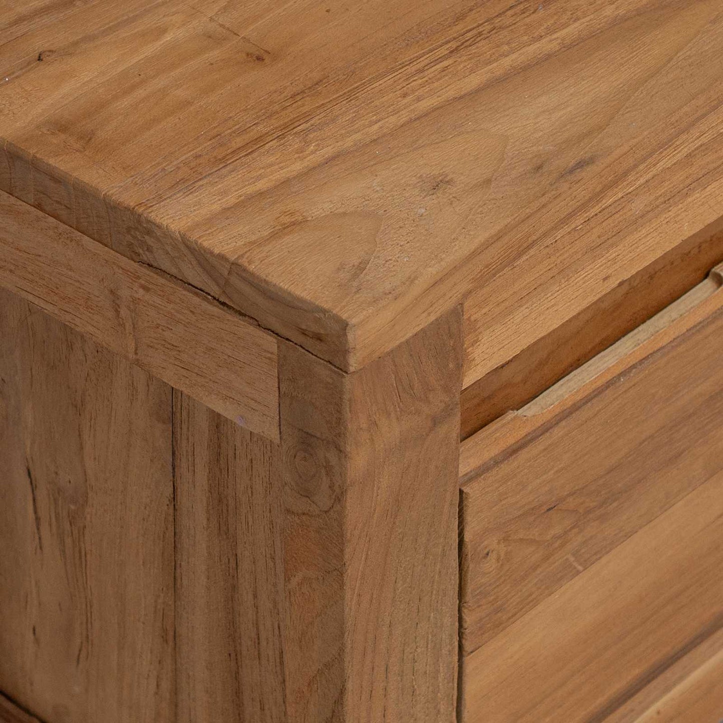 vidaXL TV Cabinet 110 x 30 x 35 cm Natural Solid Teak Wood