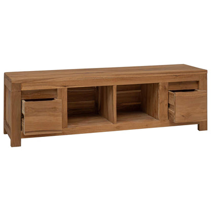 vidaXL TV Cabinet 110 x 30 x 35 cm Natural Solid Teak Wood