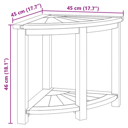 vidaXL Bathroom Side Table Natural 45 x 45 x 46 cm Solid Teak Wood