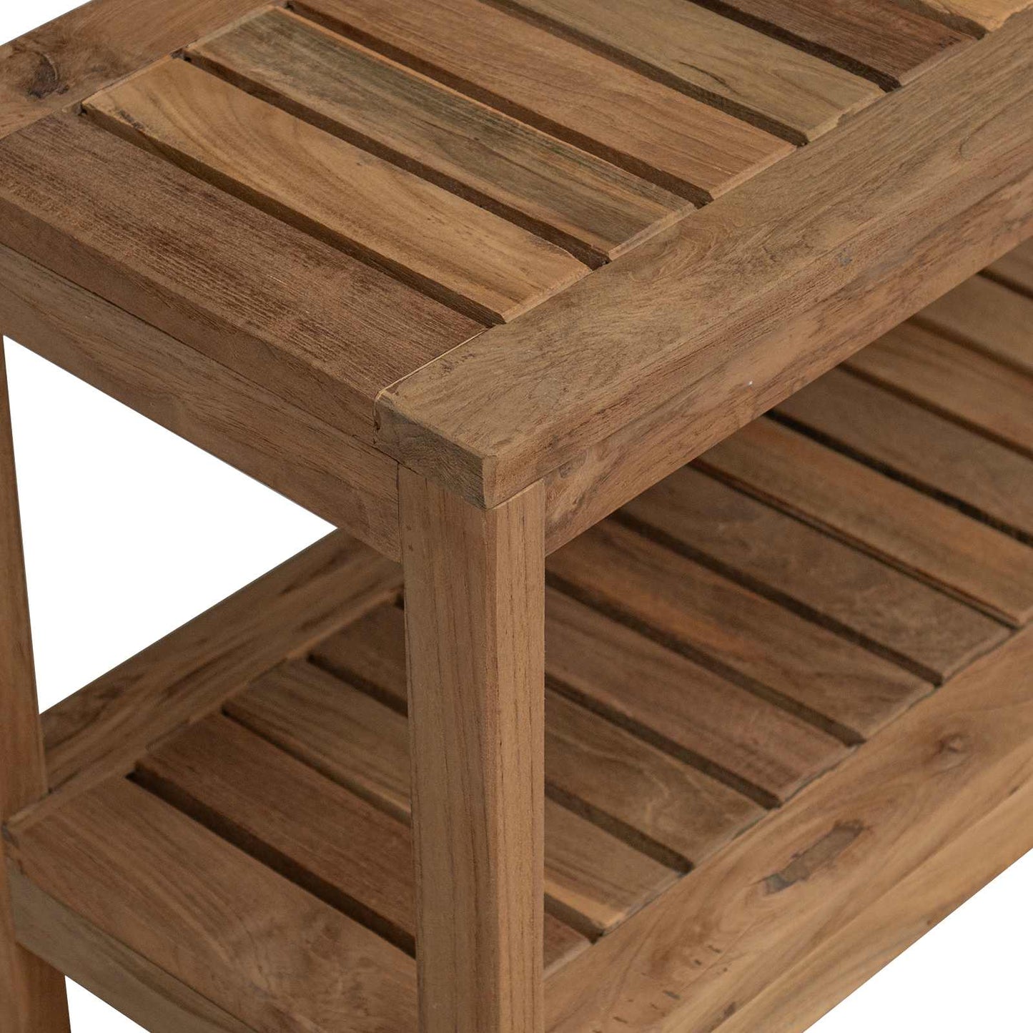 vidaXL Bathroom Side Table Natural 60 x 30 x 45 cm Solid Teak Wood