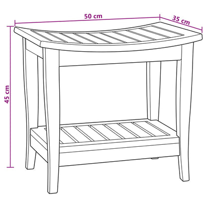 vidaXL Bathroom Side Table Natural 50 x 35 x 45 cm Solid Teak Wood