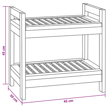 vidaXL Bathroom Shelf Natural 45 x 30 x 45 cm Solid Teak Wood