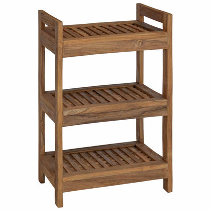 vidaXL Bathroom Shelf Natural 45 x 30 x 71 cm Solid Teak Wood