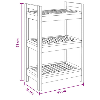 vidaXL Bathroom Shelf Natural 45 x 30 x 71 cm Solid Teak Wood