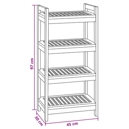vidaXL Bathroom Shelf Natural 45 x 30 x 97 cm Solid Teak Wood