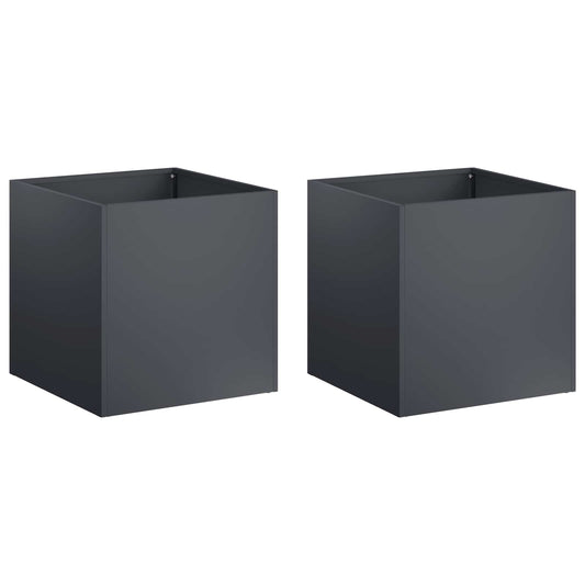 vidaXL Garden Planter 2 pcs Anthracite 20 x 20 x 20 cm
