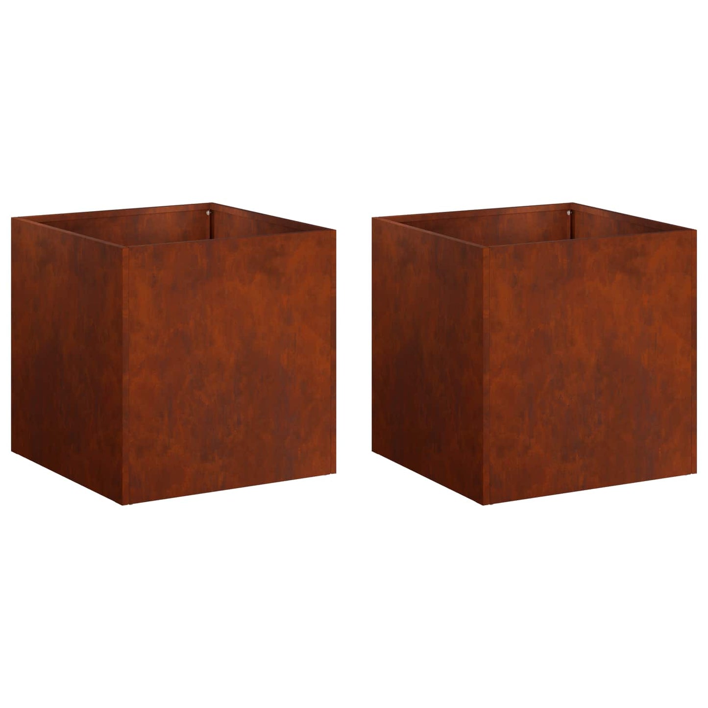 vidaXL Garden Planter 2 pcs Rusty 20 x 20 x 20 cm Weathering Steel