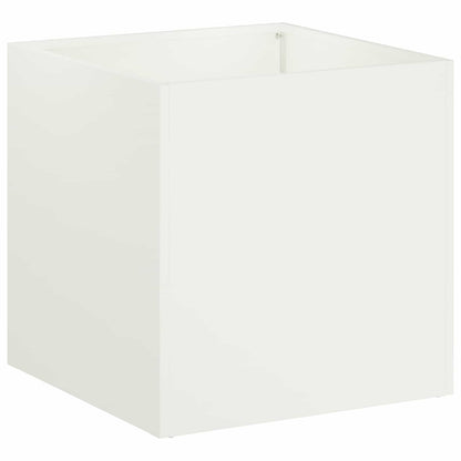 vidaXL Garden Planter White 35 x 35 x 35 cm Cold-rolled Steel