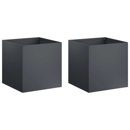 vidaXL Garden Planter 2 pcs Anthracite 35 x 35 x 35 cm