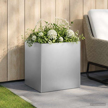 vidaXL Garden Planter Silver 35 x 35 x 35 cm Stainless Steel