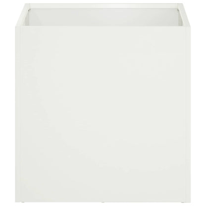 vidaXL Garden Planter White 45 x 45 x 45 cm Cold-rolled Steel