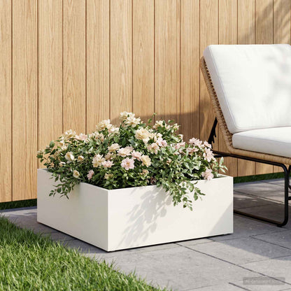vidaXL Garden Planter White 40 x 40 x 20 cm Cold-rolled Steel