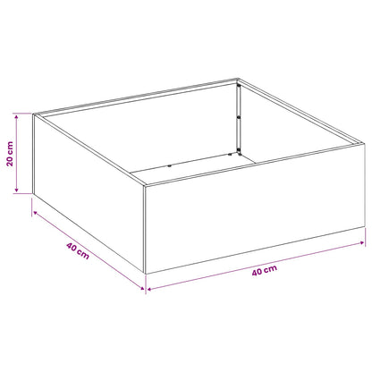 vidaXL Garden Planter 2 pcs Silver 40 x 40 x 20 cm Stainless Steel
