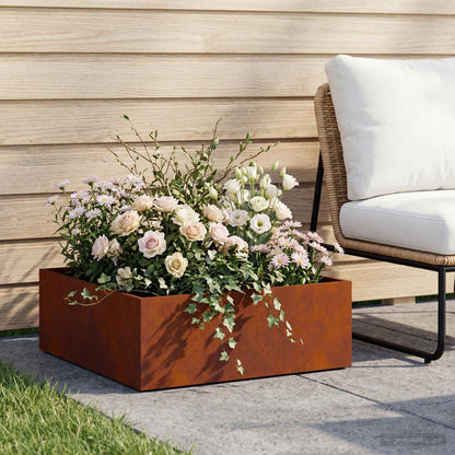 vidaXL Garden Planter Rusty 40 x 40 x 20 cm Weathering Steel