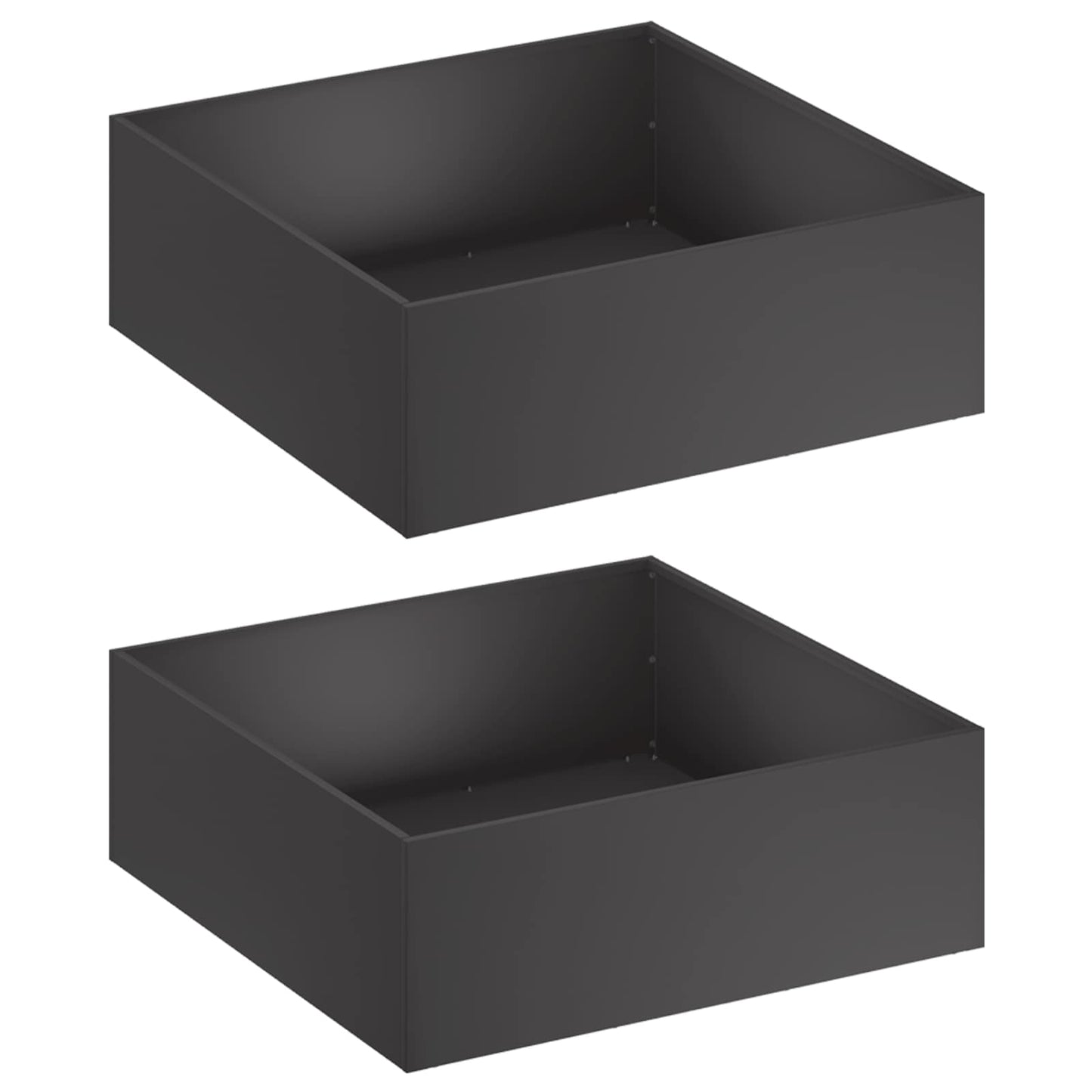 vidaXL Garden Planter 2 pcs Black 60 x 60 x 20 cm Cold-rolled Steel