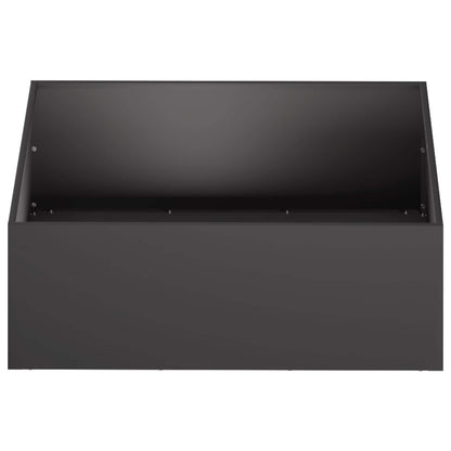 vidaXL Garden Planter 2 pcs Black 60 x 60 x 20 cm Cold-rolled Steel