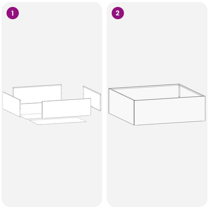 vidaXL Garden Planter White 60 x 60 x 20 cm Cold-rolled Steel
