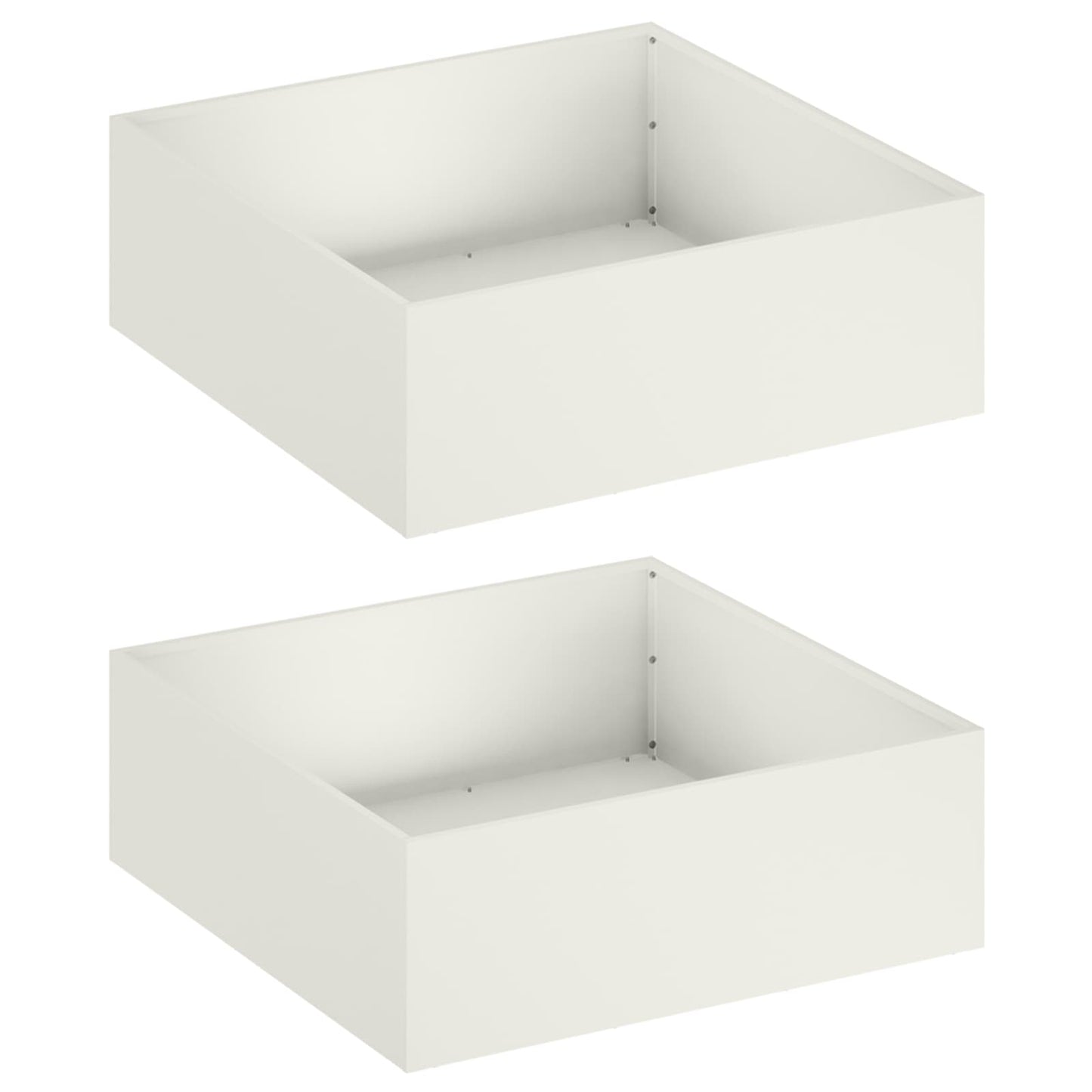 vidaXL Garden Planter 2 pcs White 60 x 60 x 20 cm Cold-rolled Steel