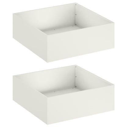 vidaXL Garden Planter 2 pcs White 60 x 60 x 20 cm Cold-rolled Steel