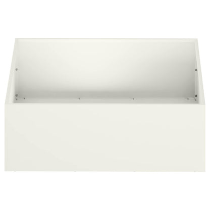 vidaXL Garden Planter 2 pcs White 60 x 60 x 20 cm Cold-rolled Steel