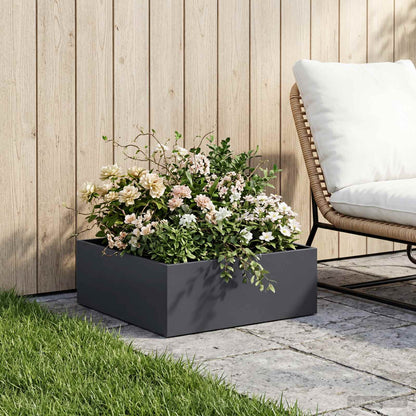 vidaXL Garden Planter Anthracite 60 x 60 x 20 cm Cold-rolled Steel